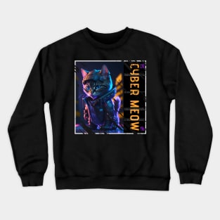 Cyberpunk Cat Crewneck Sweatshirt